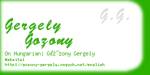 gergely gozony business card